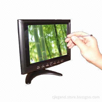 8-inch Industrial LCD Monitor with External USB 4-wire Resistive Touch Panel, Supports VGA and AV